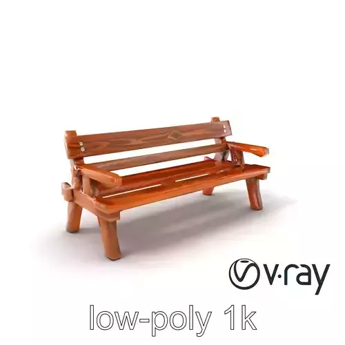 Vintage Wood Picnic Bench with Detailed Grain model pack