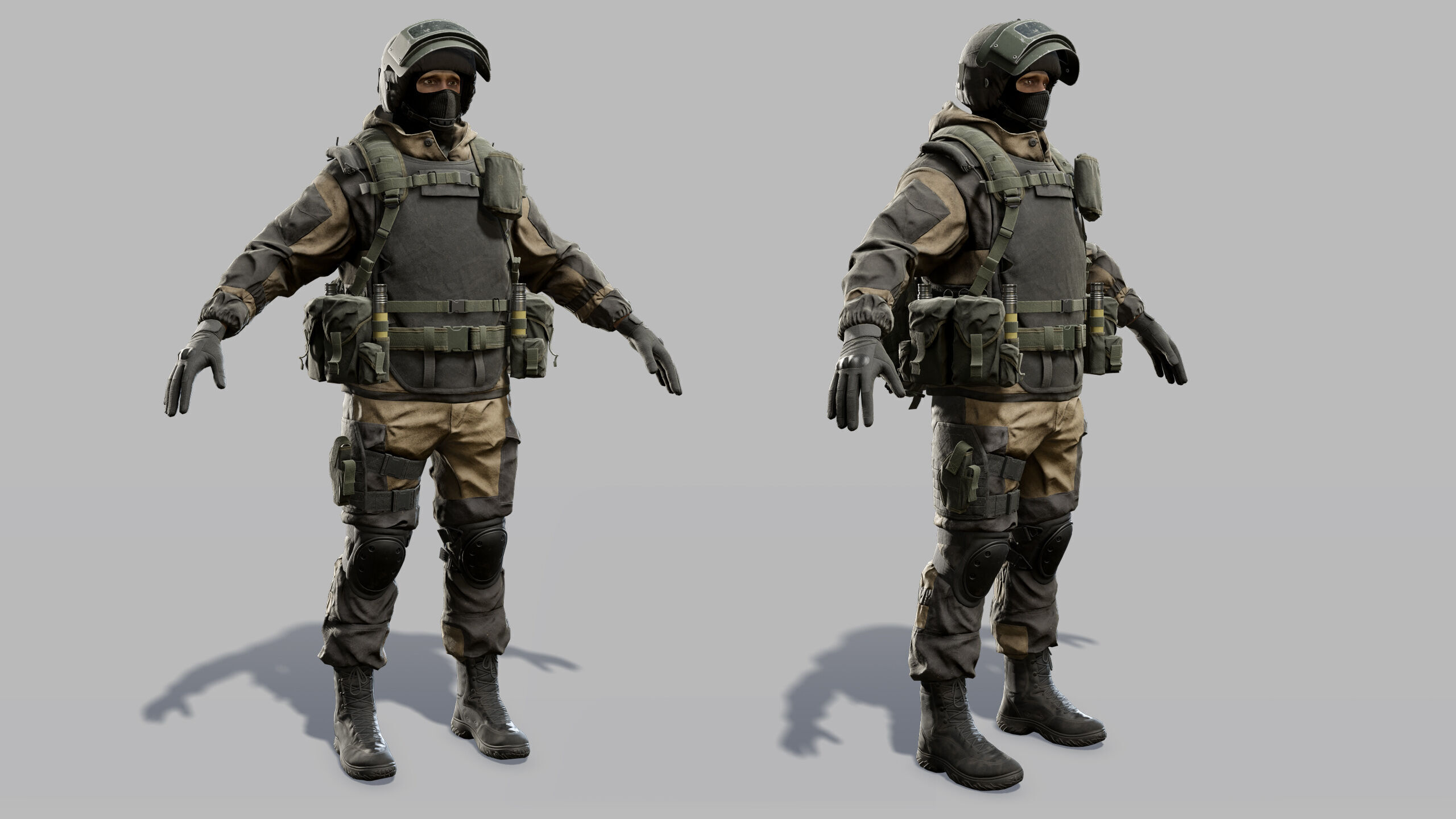 Modern Russian Soldier Low-poly 3D model_26