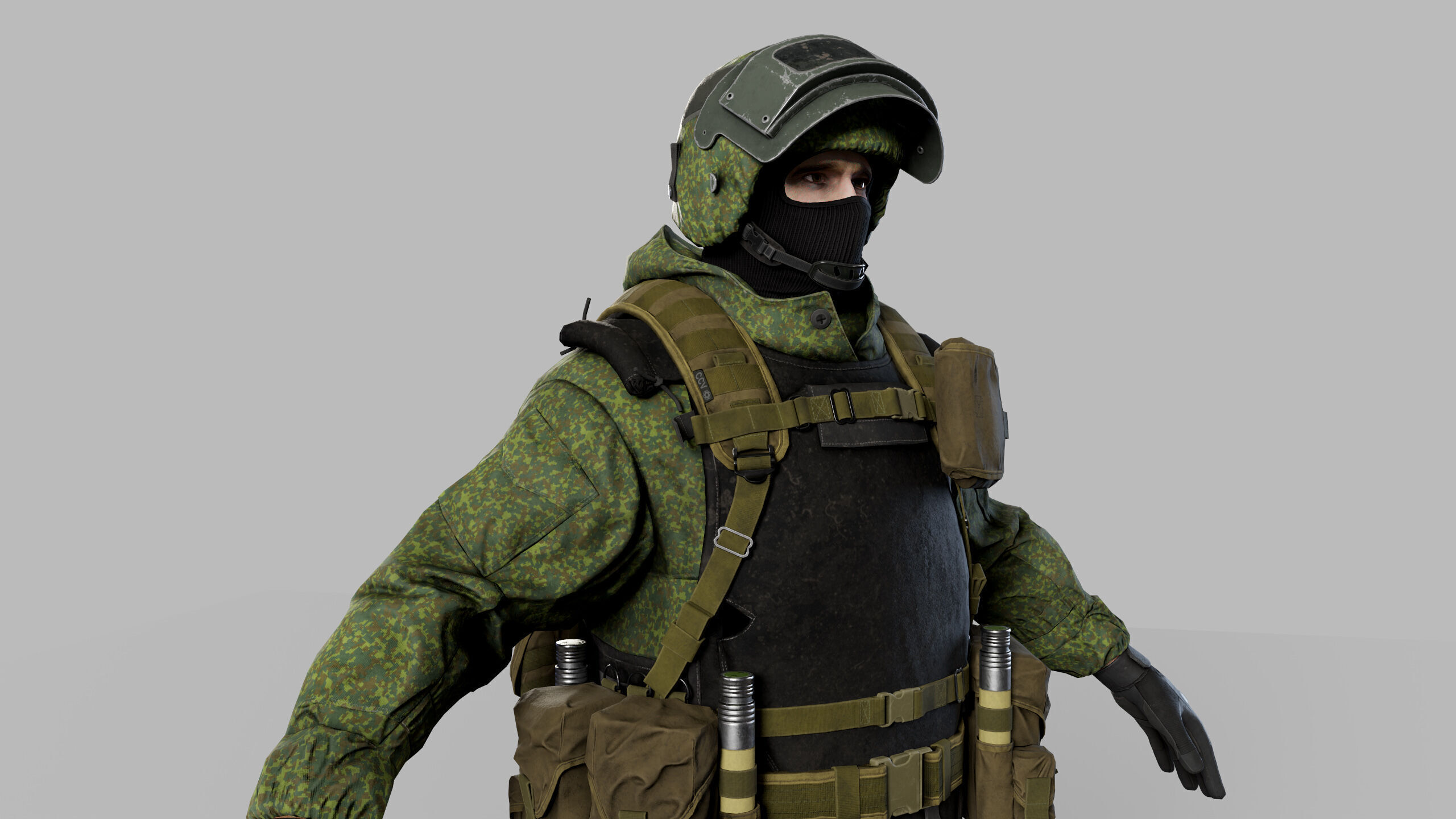 Modern Russian Soldier Low-poly 3D model_13