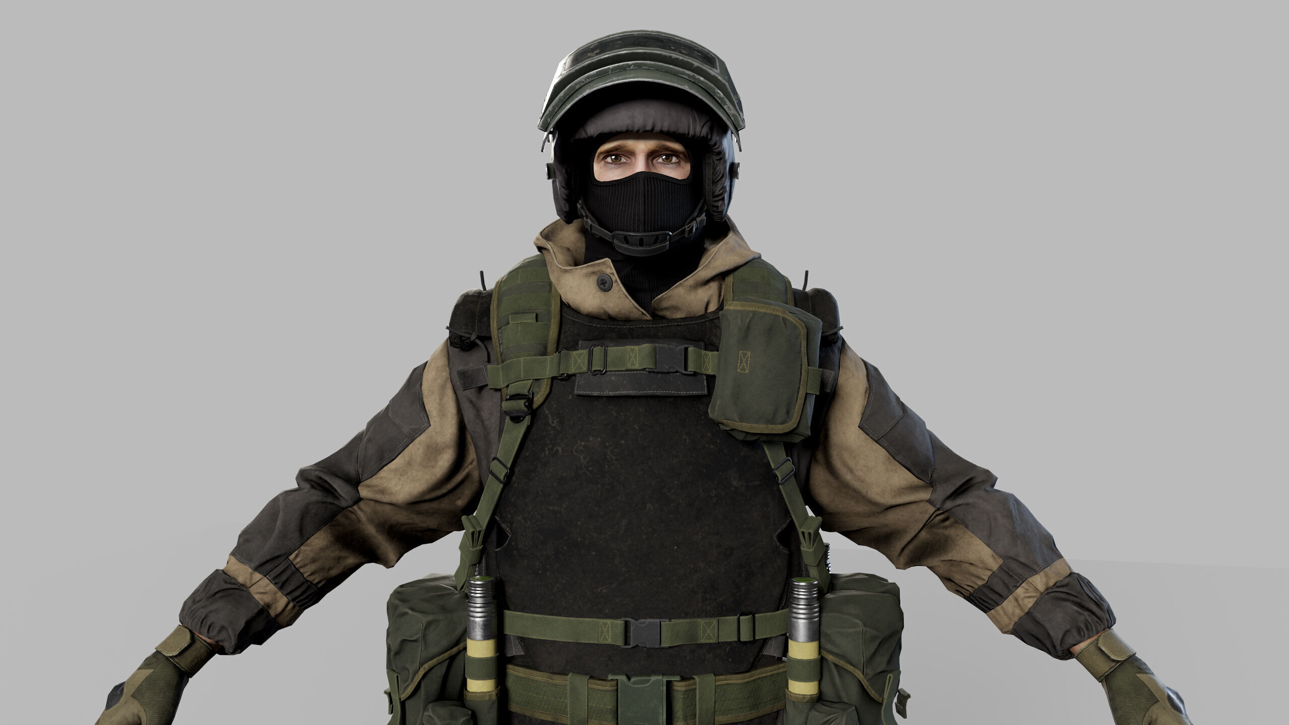 Modern Russian Soldier Low-poly 3D model_10