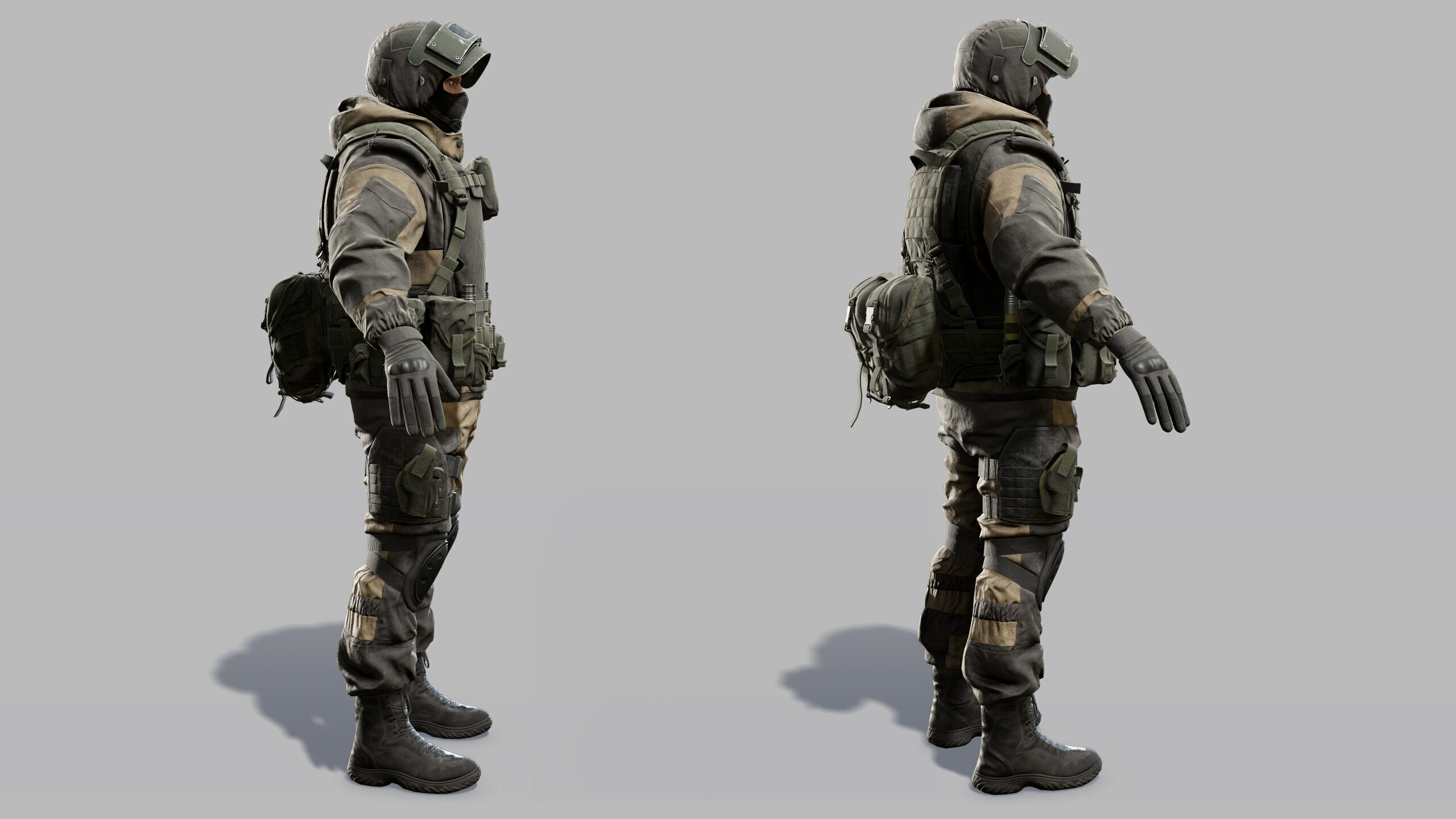 Modern Russian Soldier Low-poly 3D model_27