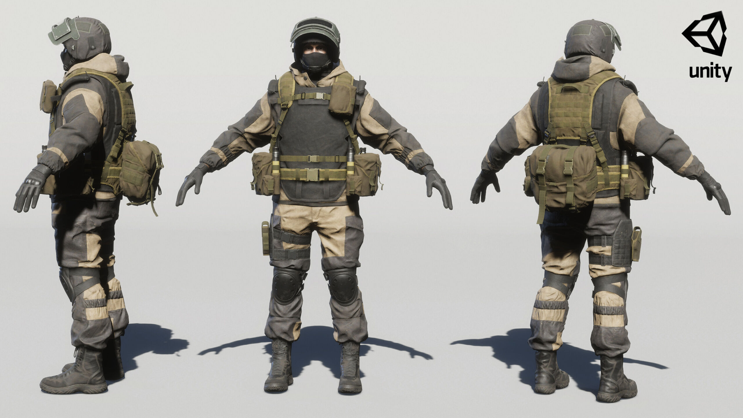 Modern Russian Soldier Low-poly 3D model_39