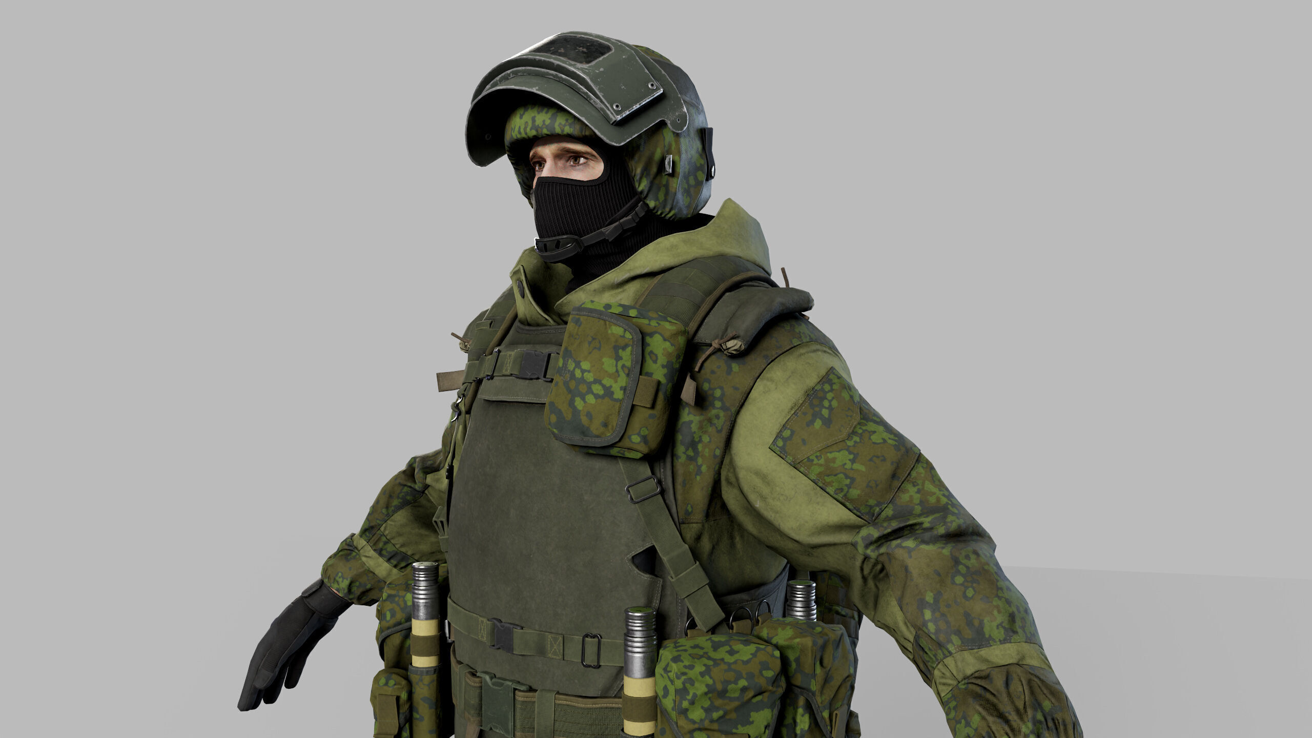 Modern Russian Soldier Low-poly 3D model_12
