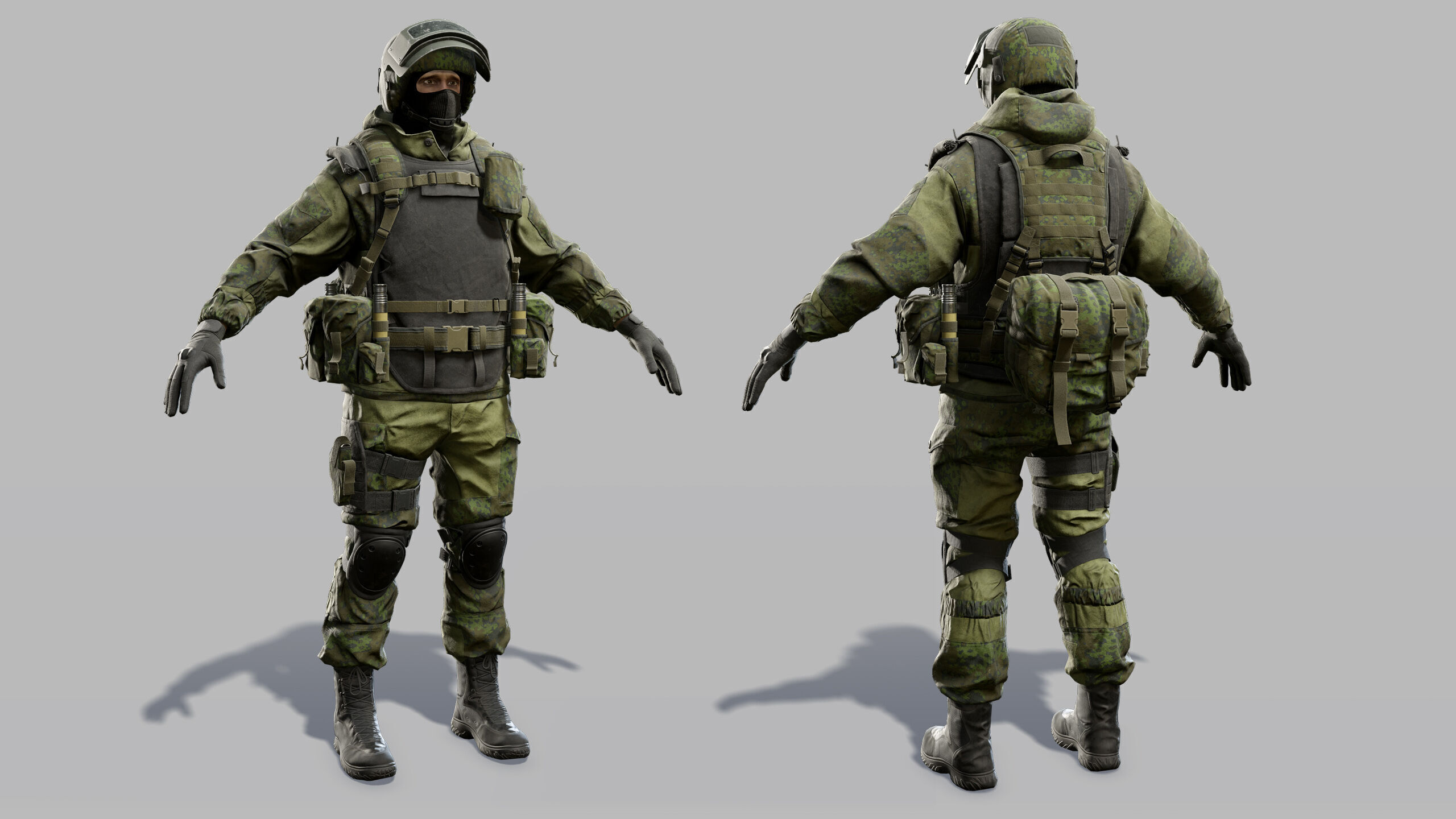 Modern Russian Soldier Low-poly 3D model_34
