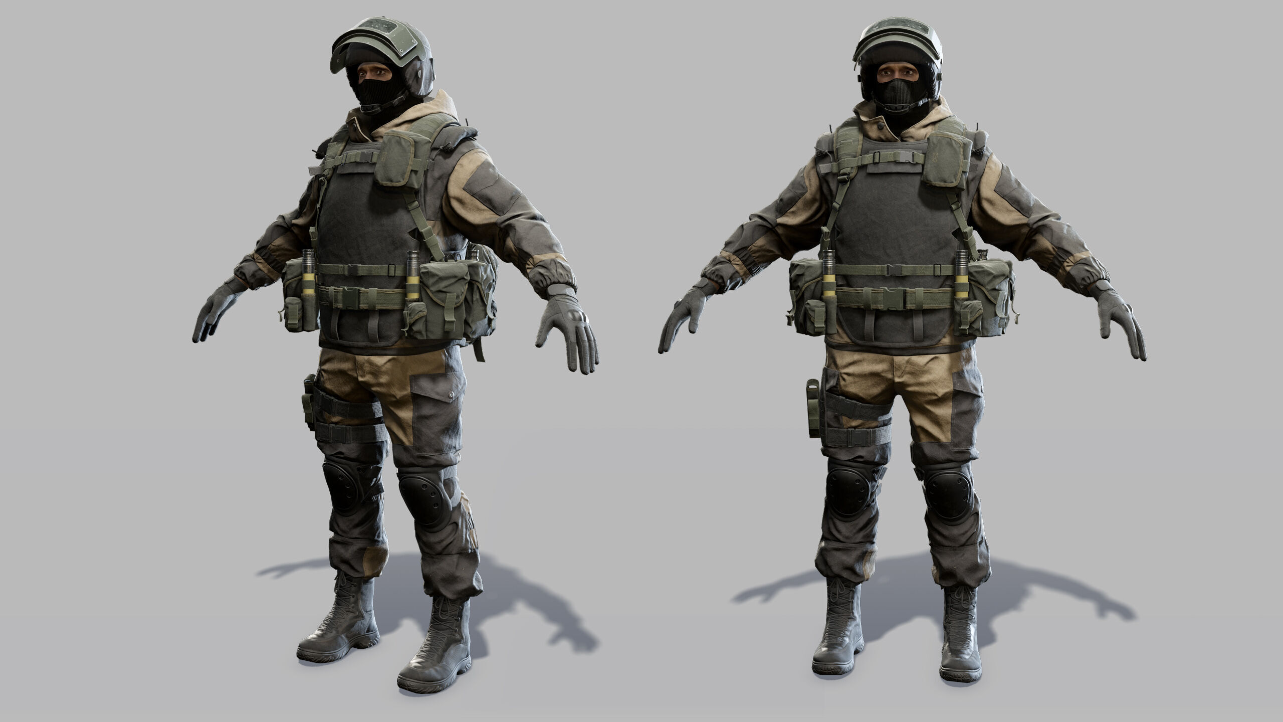 Modern Russian Soldier Low-poly 3D model_31