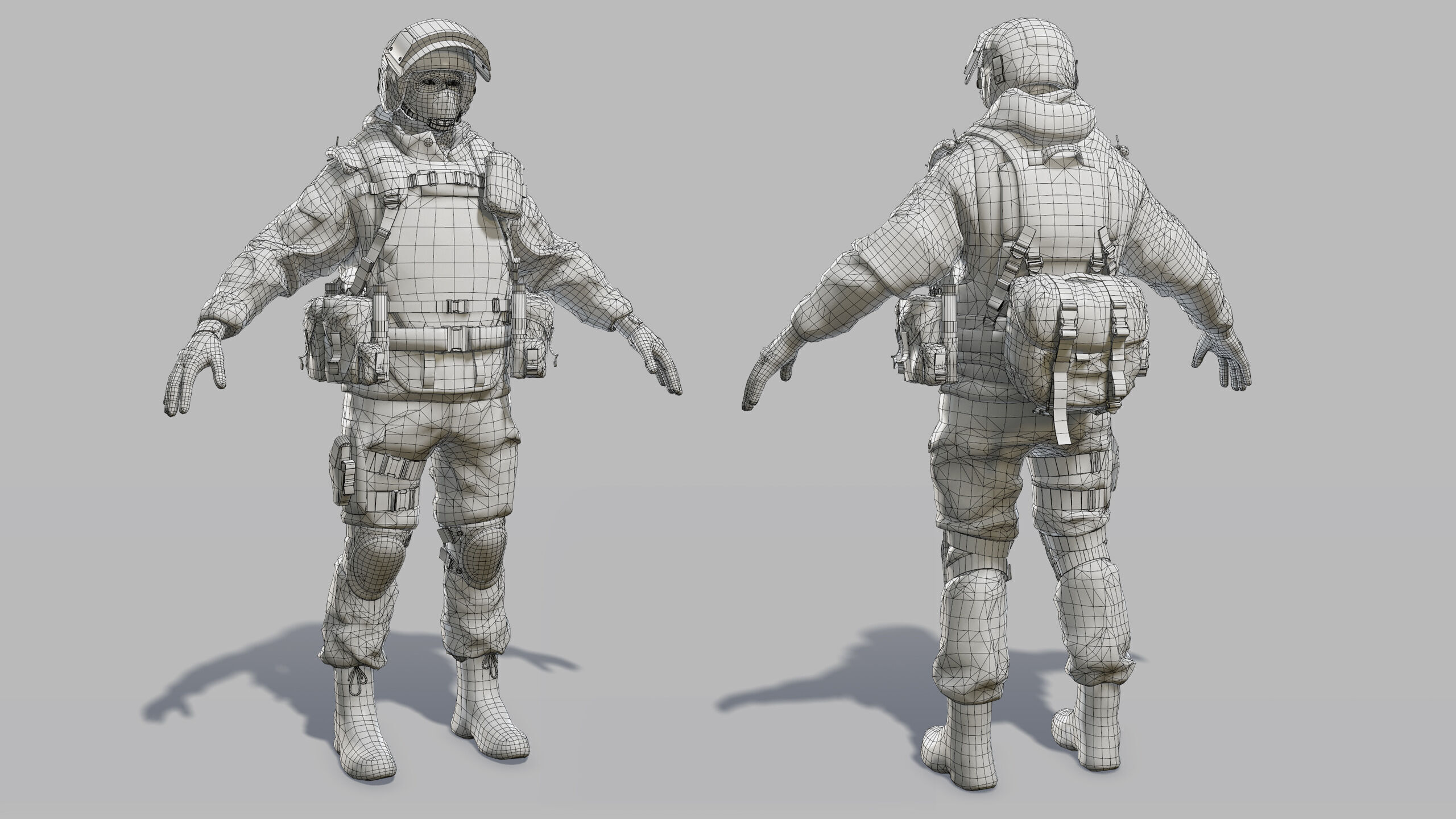 Modern Russian Soldier Low-poly 3D model_40