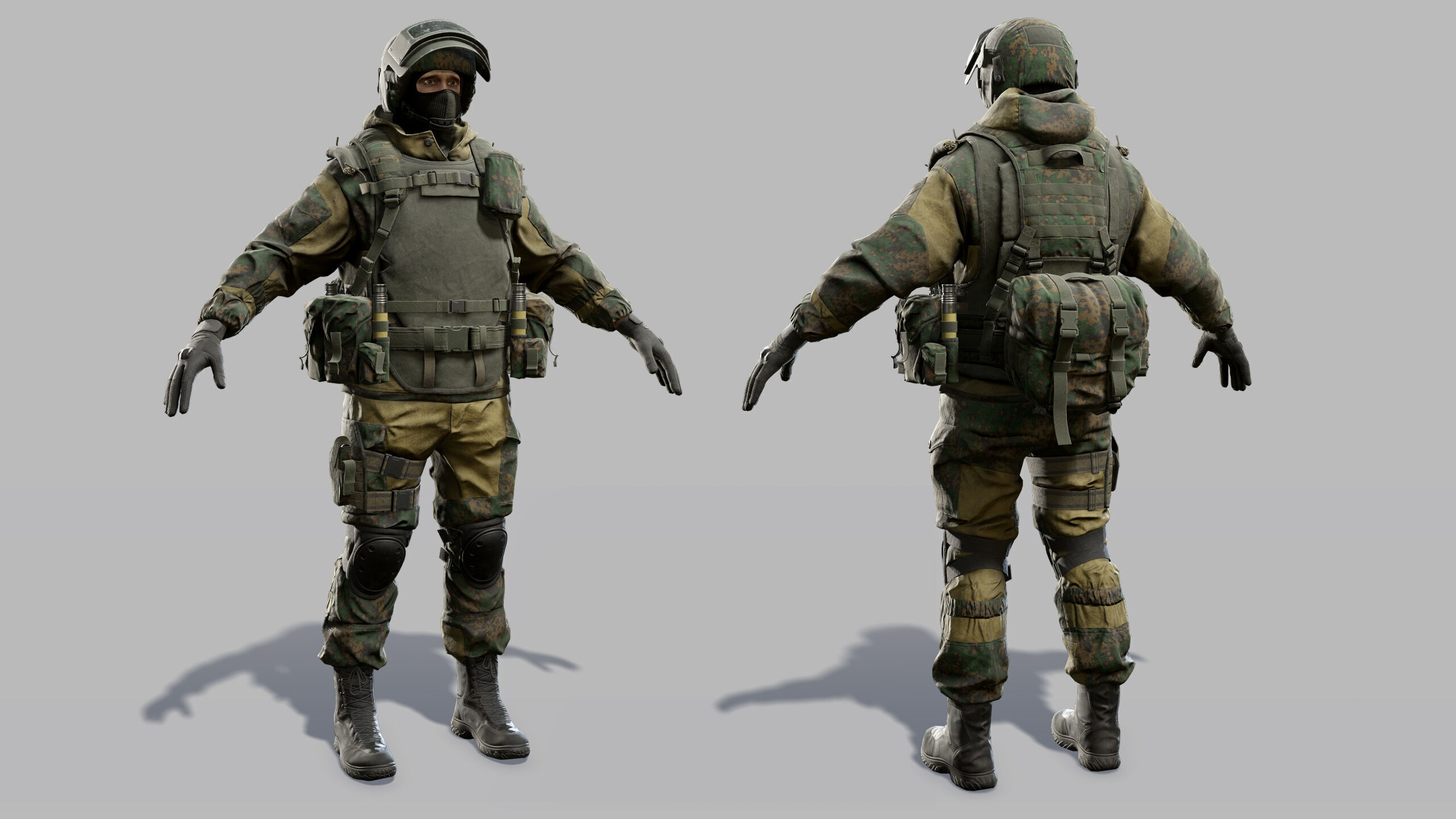 Modern Russian Soldier Low-poly 3D model_33