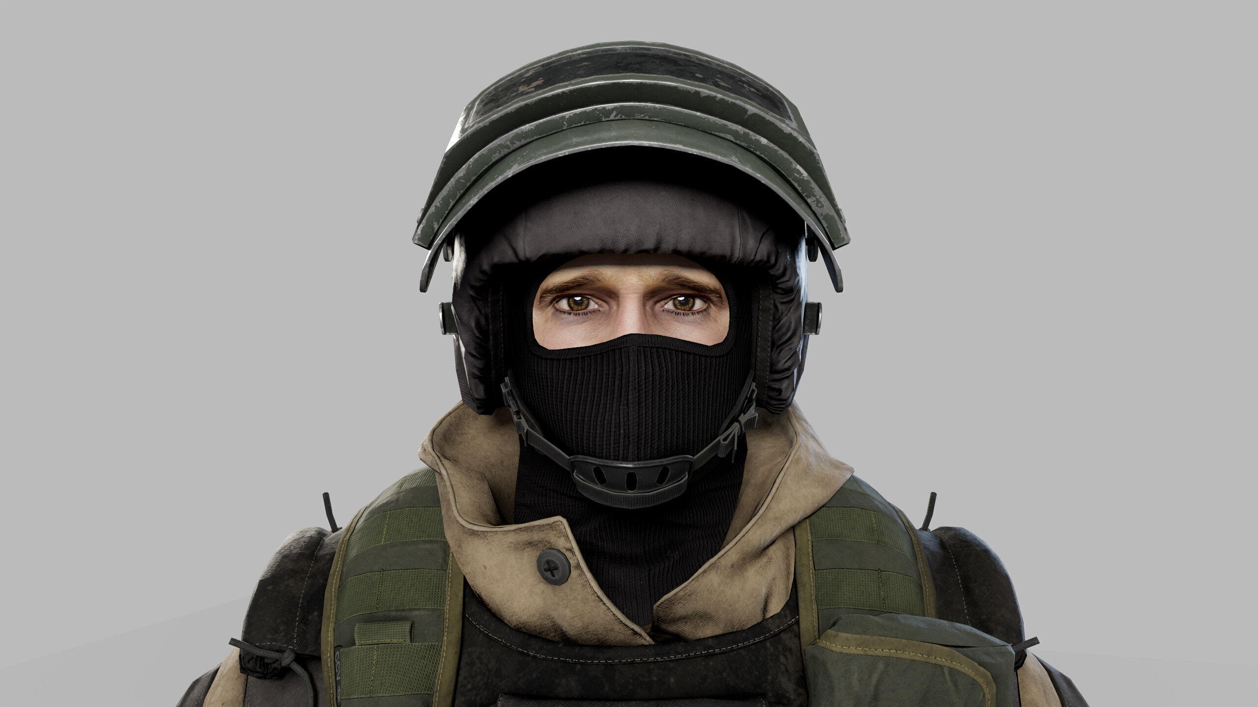 Modern Russian Soldier Low-poly 3D model_4