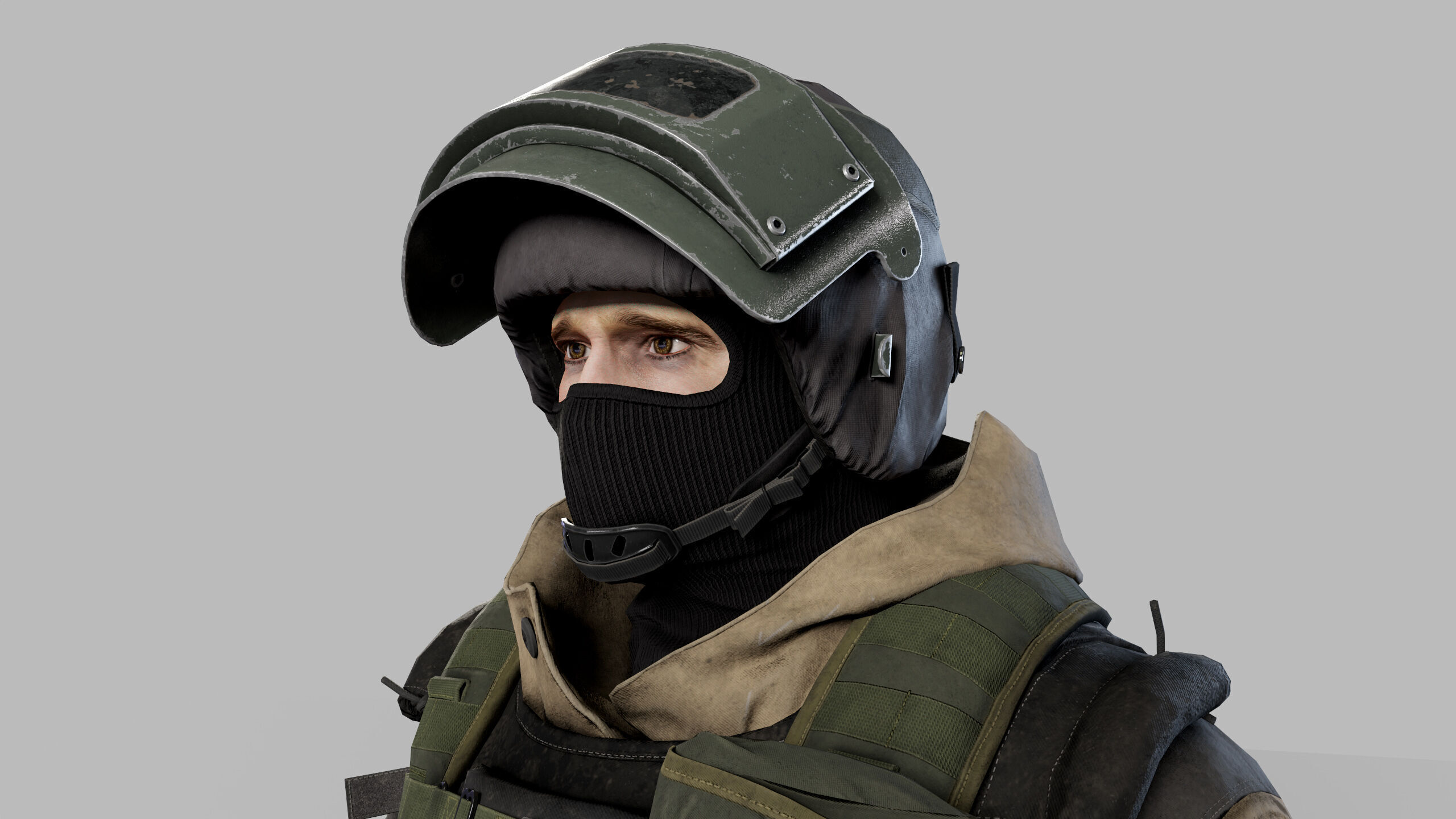 Modern Russian Soldier Low-poly 3D model_9