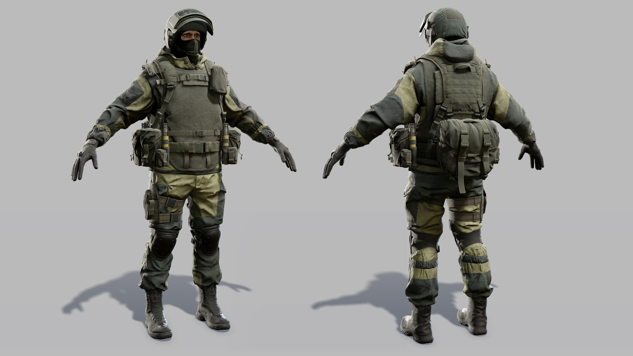 Modern Russian Soldier Low-poly 3D model_32