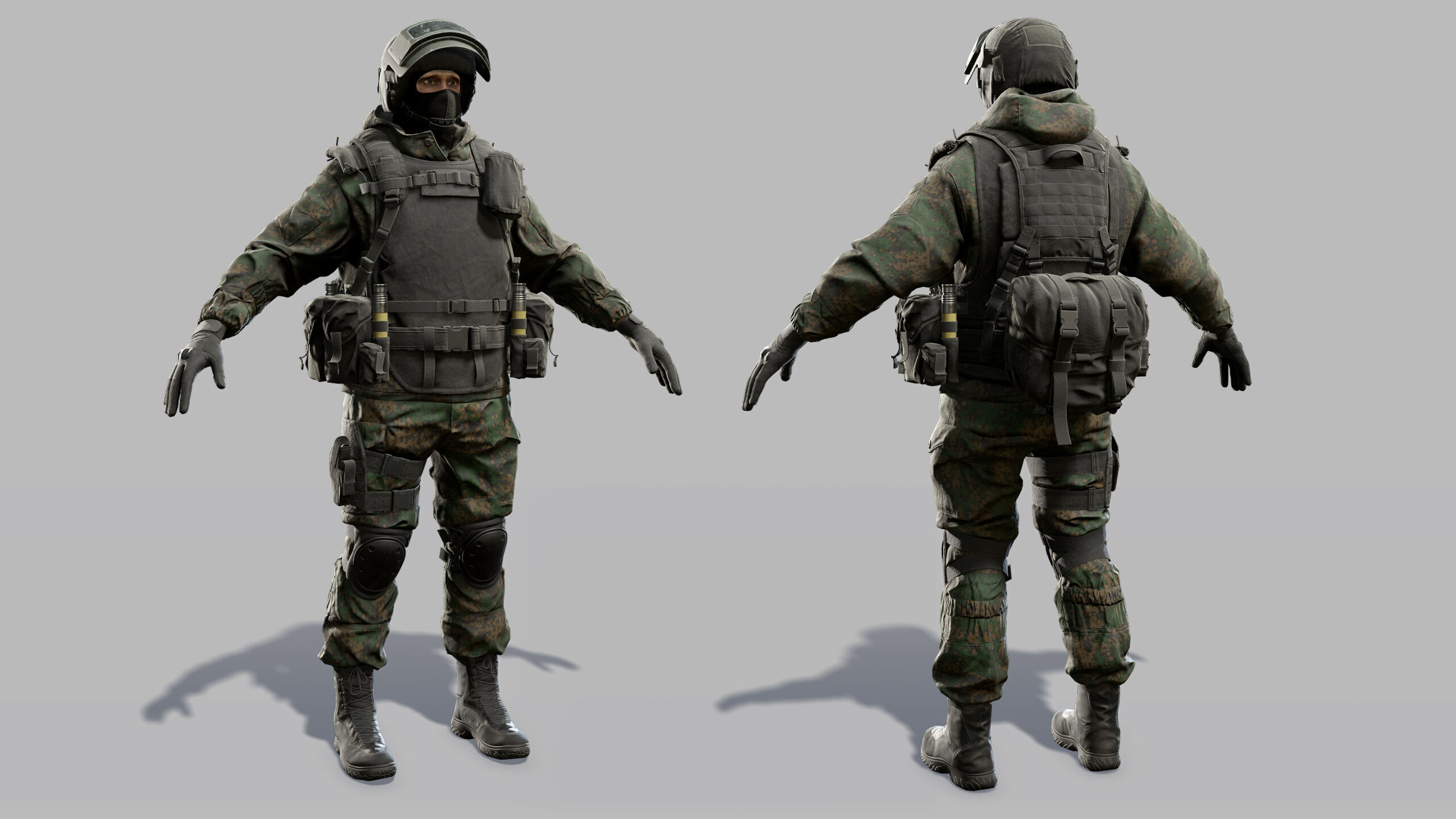Modern Russian Soldier Low-poly 3D model_36