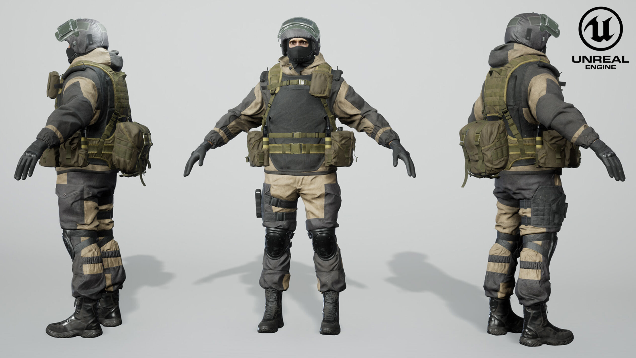 Modern Russian Soldier Low-poly 3D model_38
