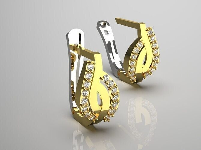 bride diamond earring je0089 3D print model