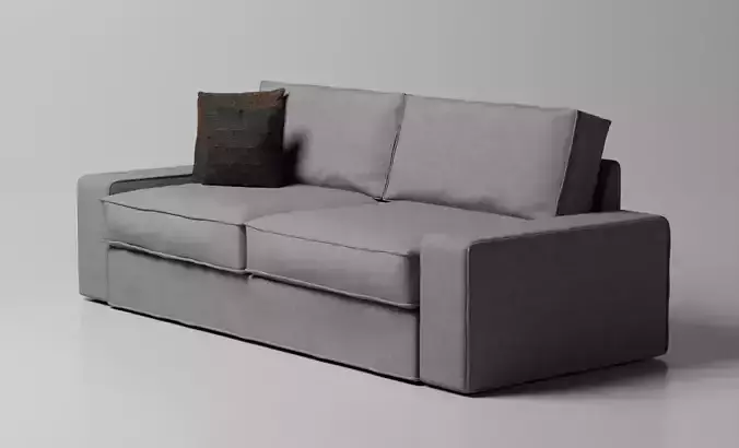 Fabric Sofa - Grey Fabric - 2 seat sofa ikea 3D model