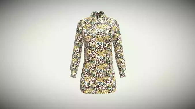 Ladies Printed Shirt V5 In Low Poly