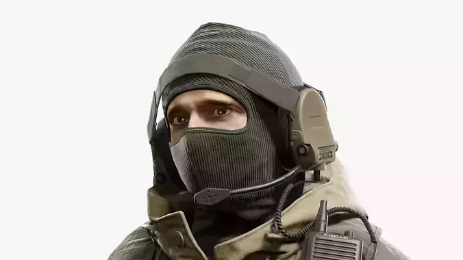 Modern Russian Soldier Low-poly 3D model