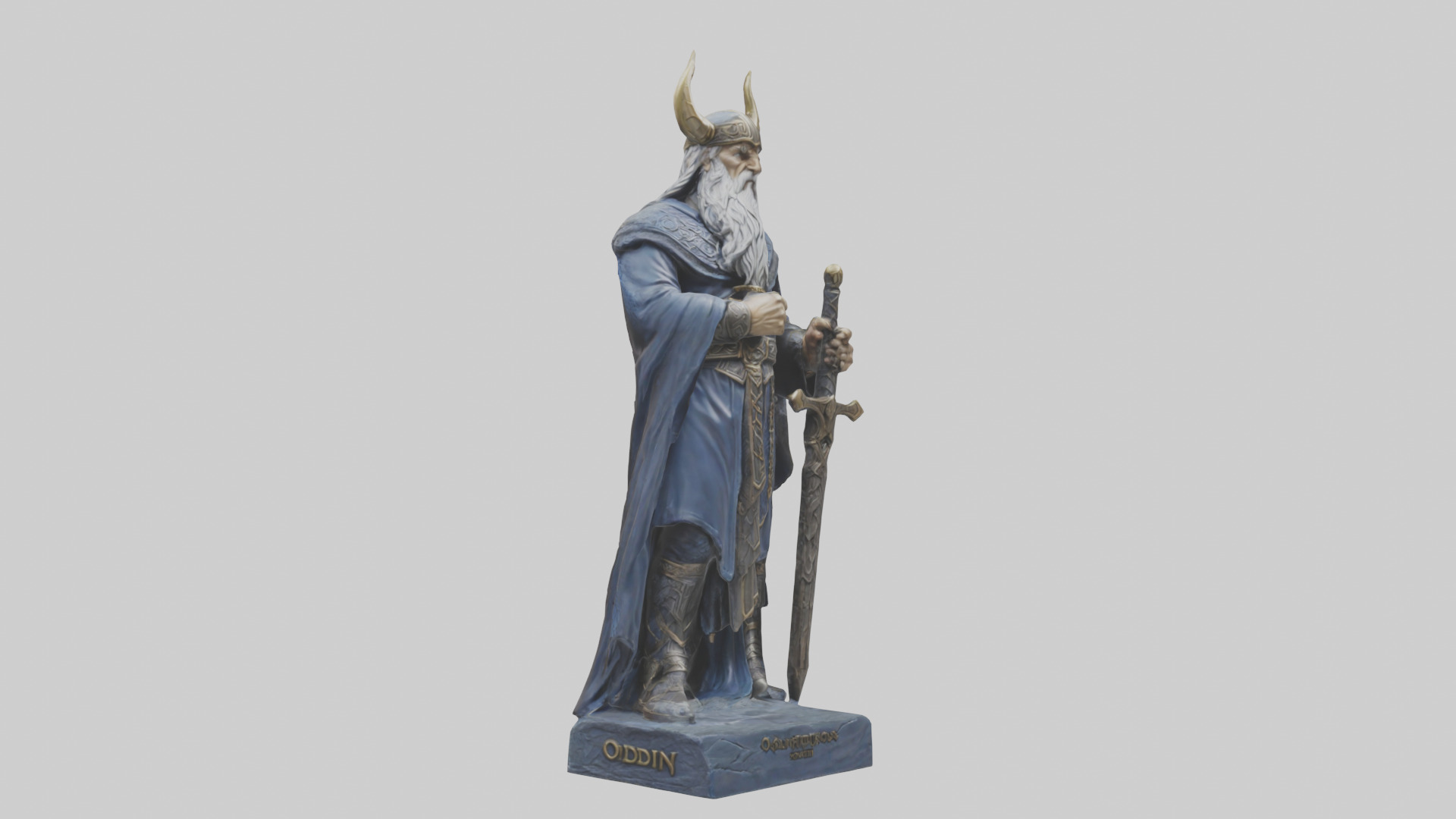 Odin statue model 3D model_7