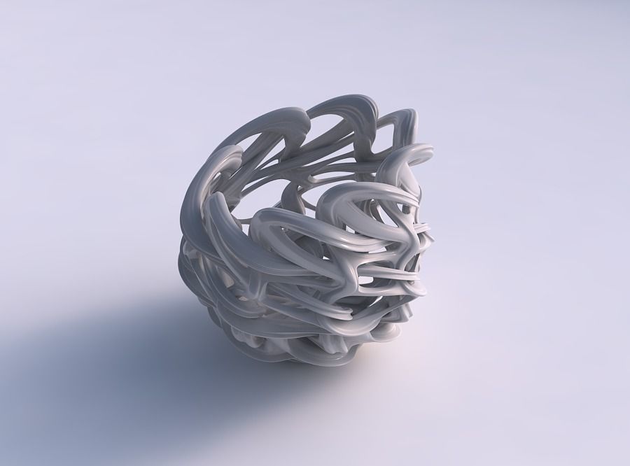 Vase flared with interlacing lattice and imprinted lines stre... 3D print model_0