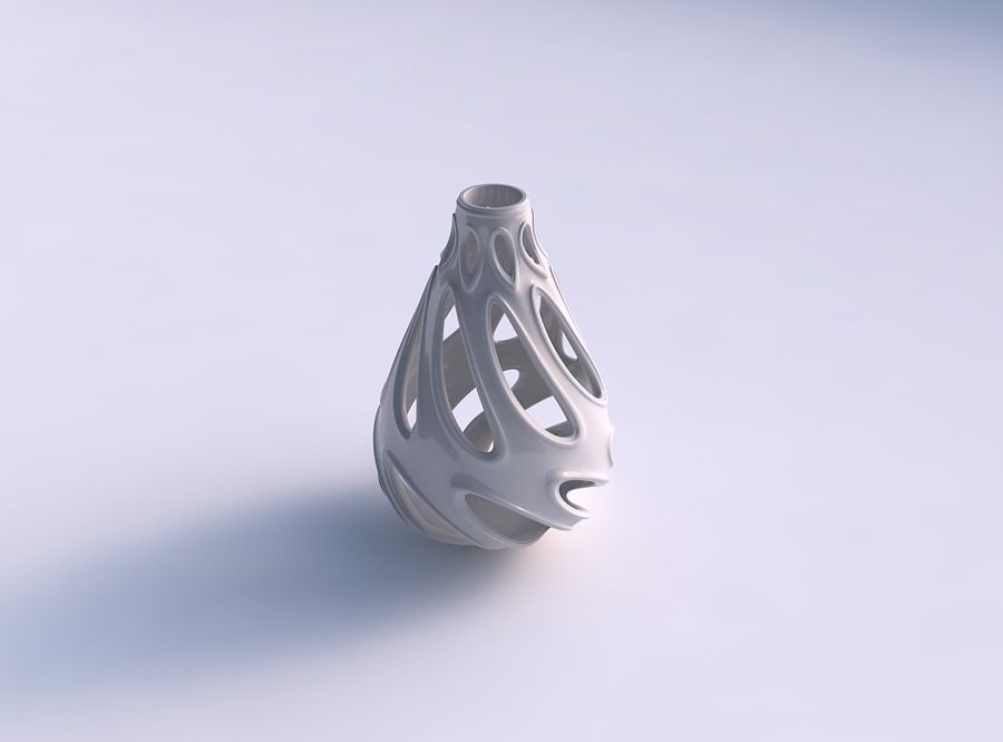Vase flared with smooth cuts wide middle 3D print model_0