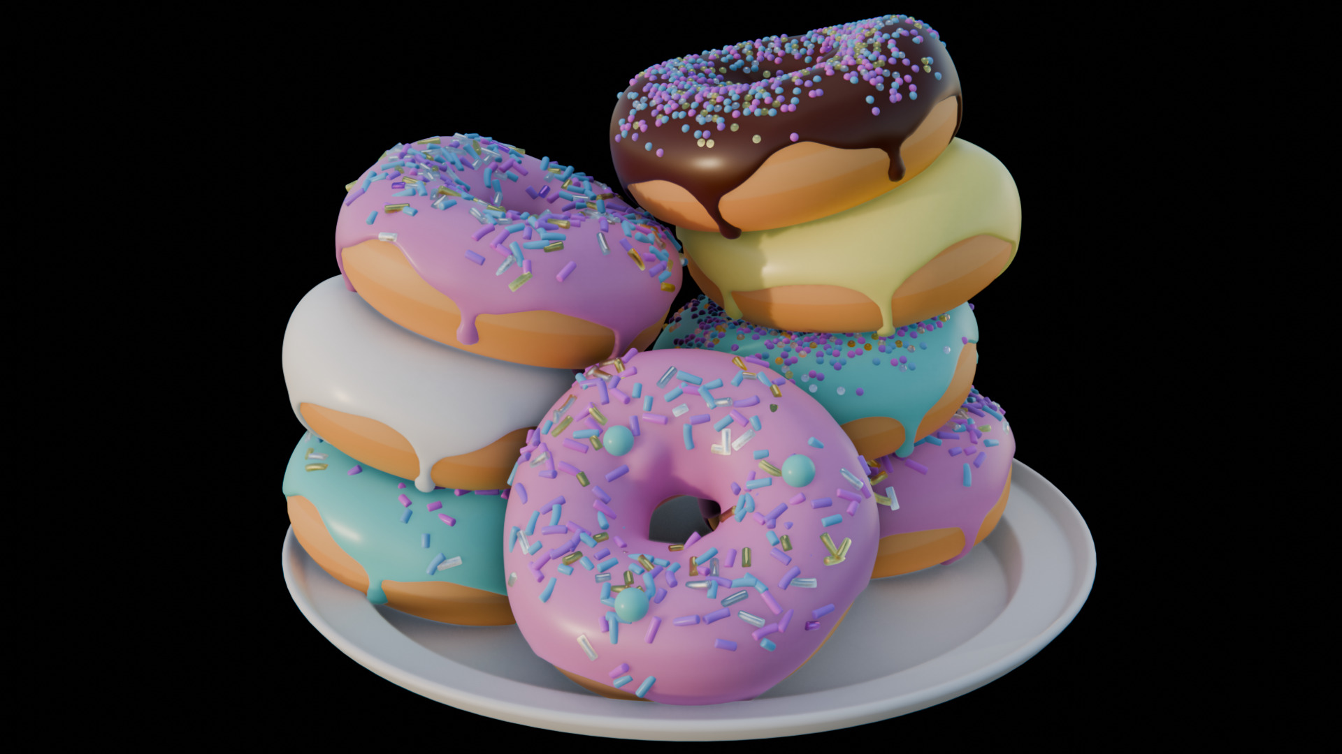 Donuts 3D model_2