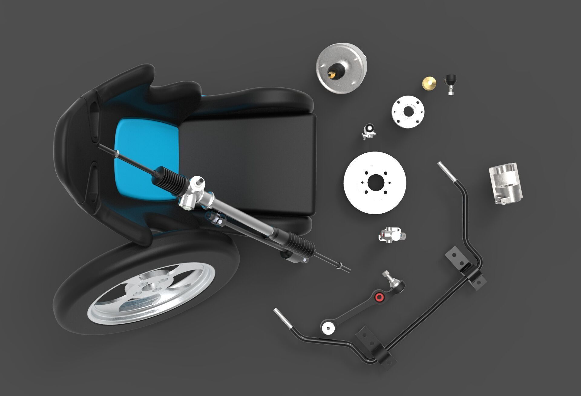 Custom Electric Car Prototype High Quality 3D CAD Model 3D model_12