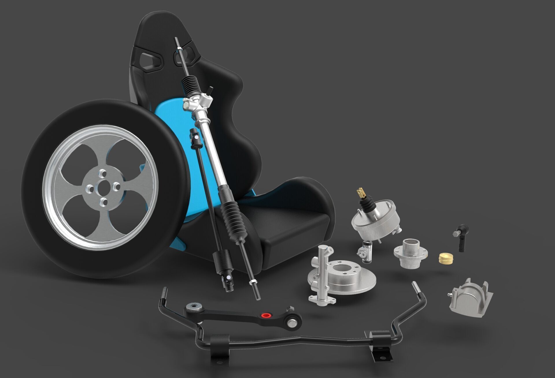 Custom Electric Car Prototype High Quality 3D CAD Model 3D model_11