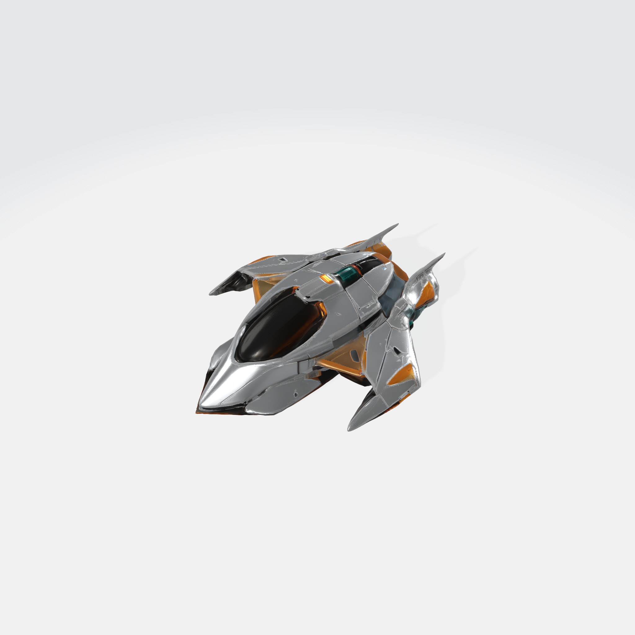 Futuristic Sci-Fi Spaceship 3D model_1