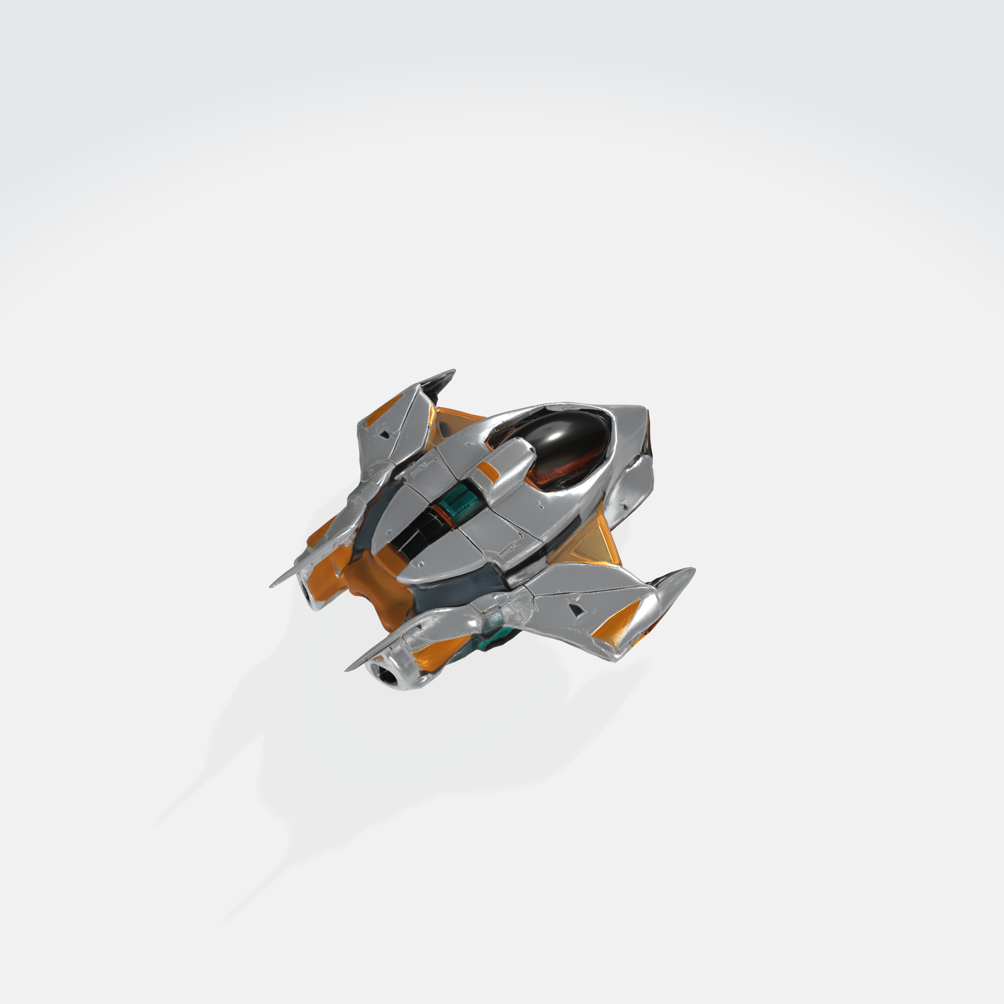 Futuristic Sci-Fi Spaceship 3D model_3