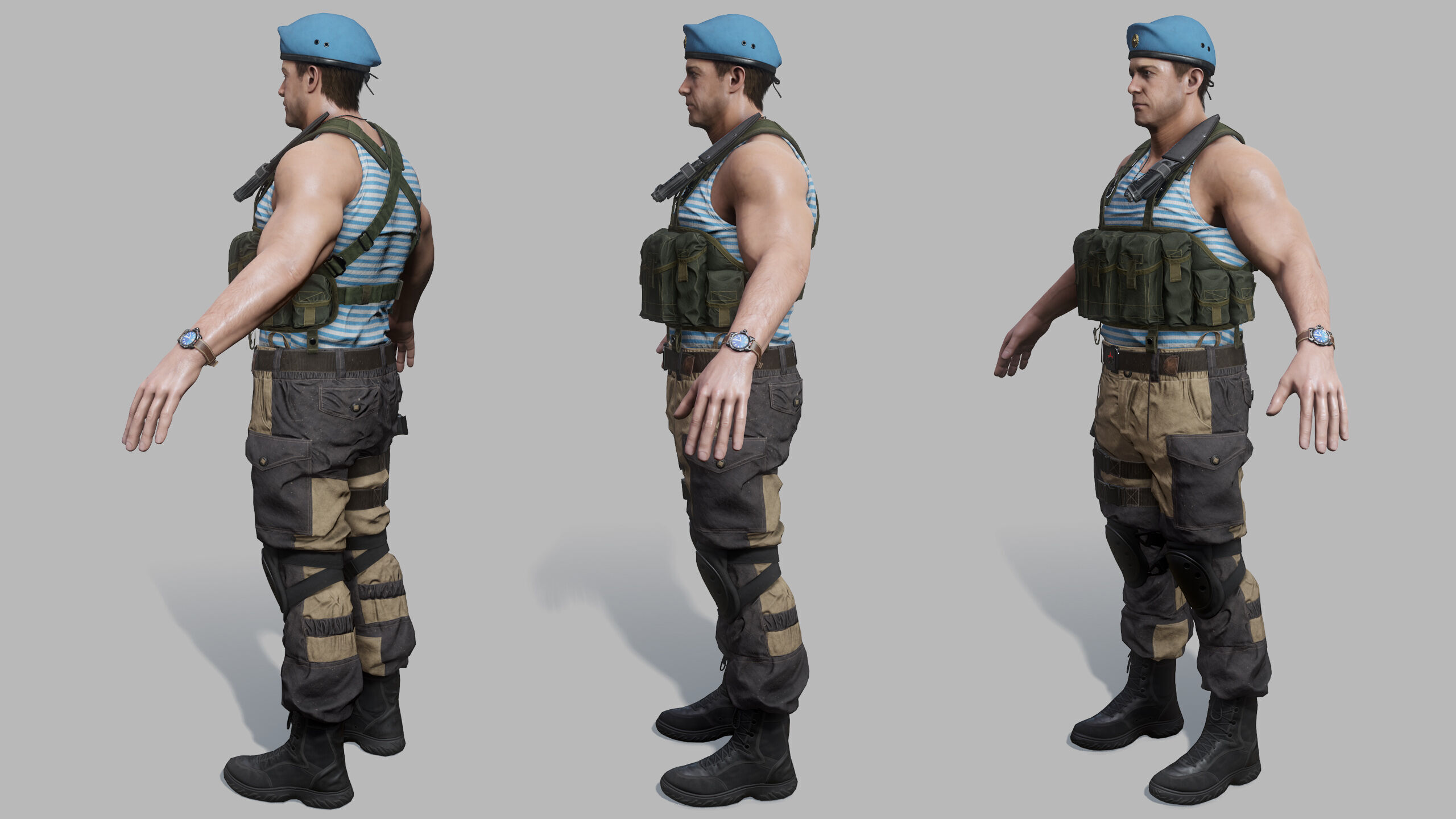 Modern Russian Soldier Low-poly 3D model_30