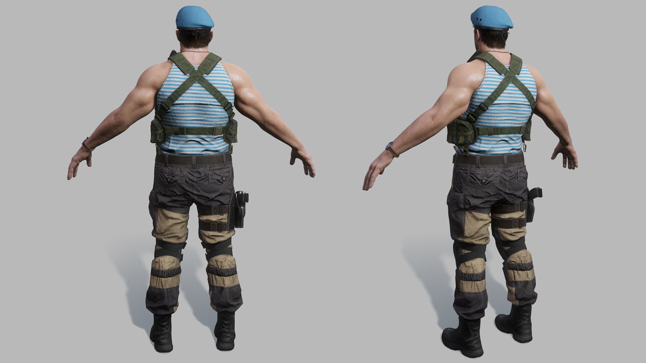 Modern Russian Soldier Low-poly 3D model_29