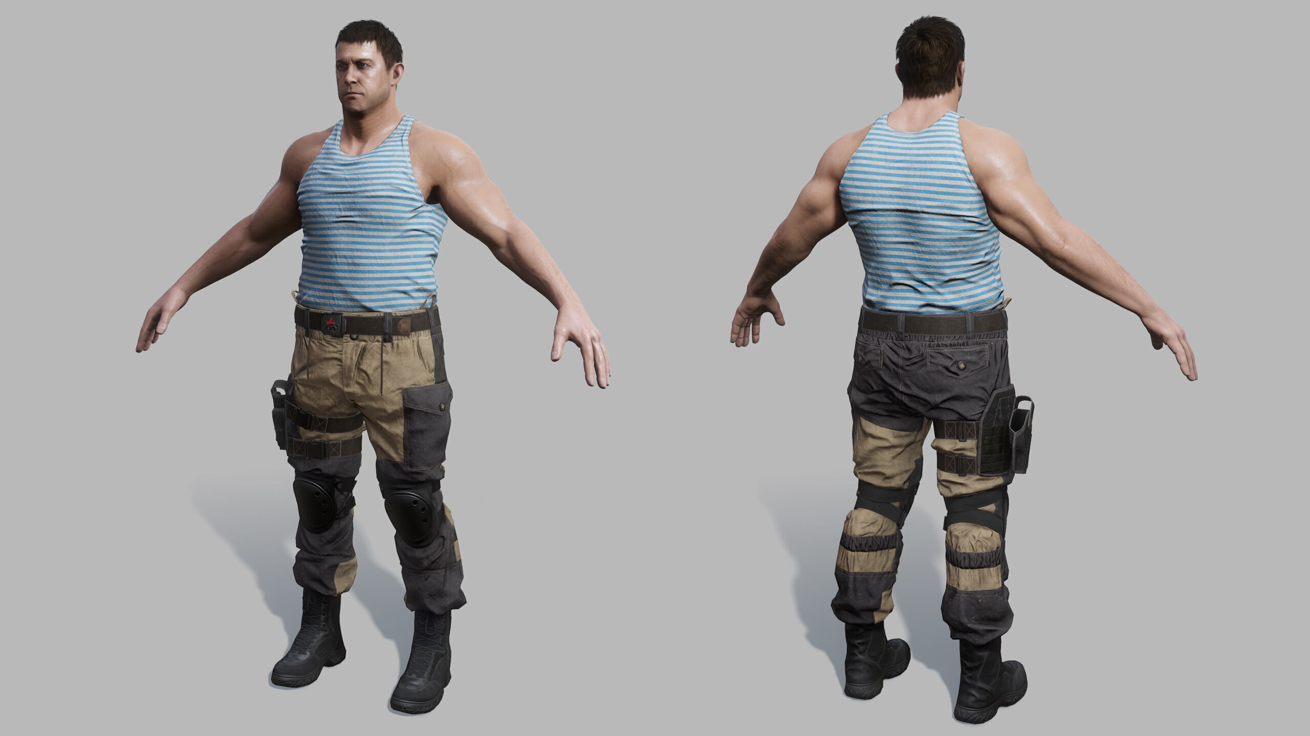 Modern Russian Soldier Low-poly 3D model_31