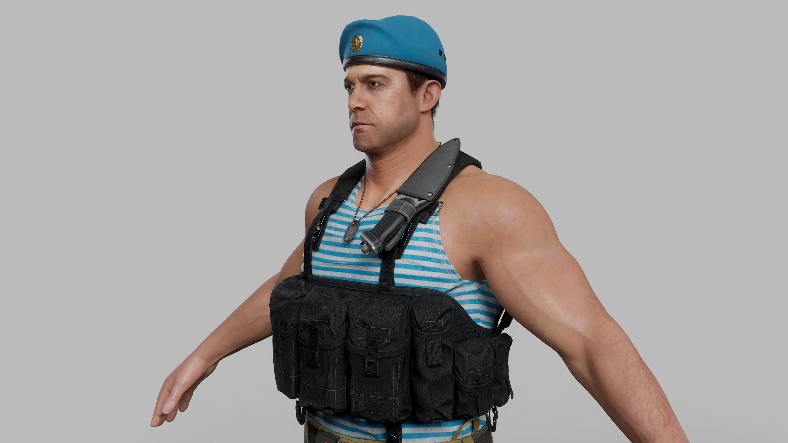 Modern Russian Soldier Low-poly 3D model_13