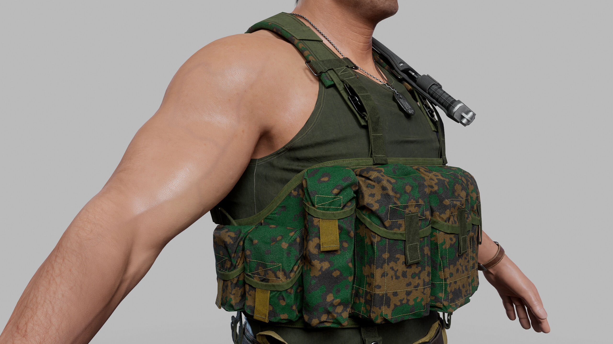 Modern Russian Soldier Low-poly 3D model_16