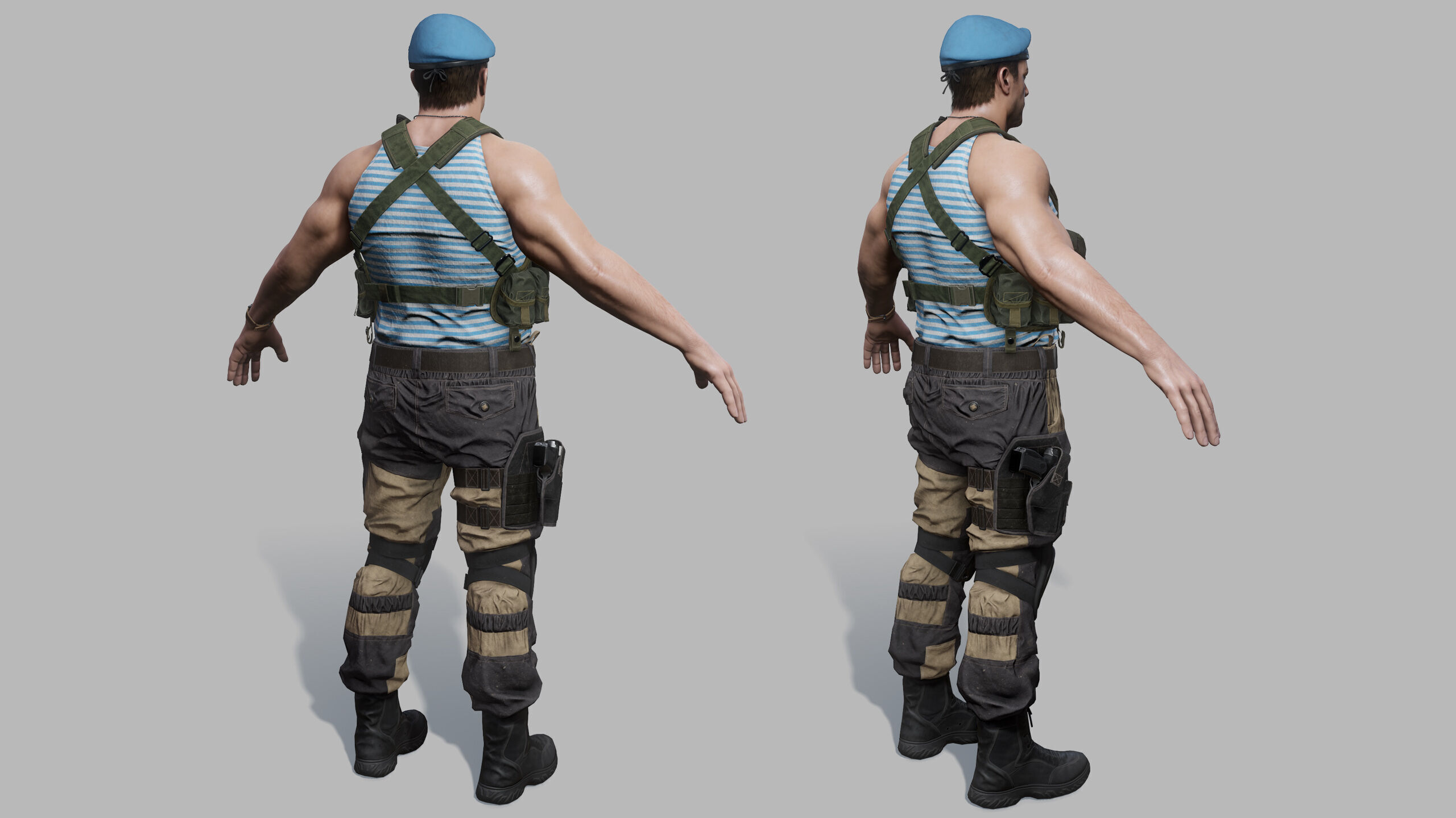 Modern Russian Soldier Low-poly 3D model_28