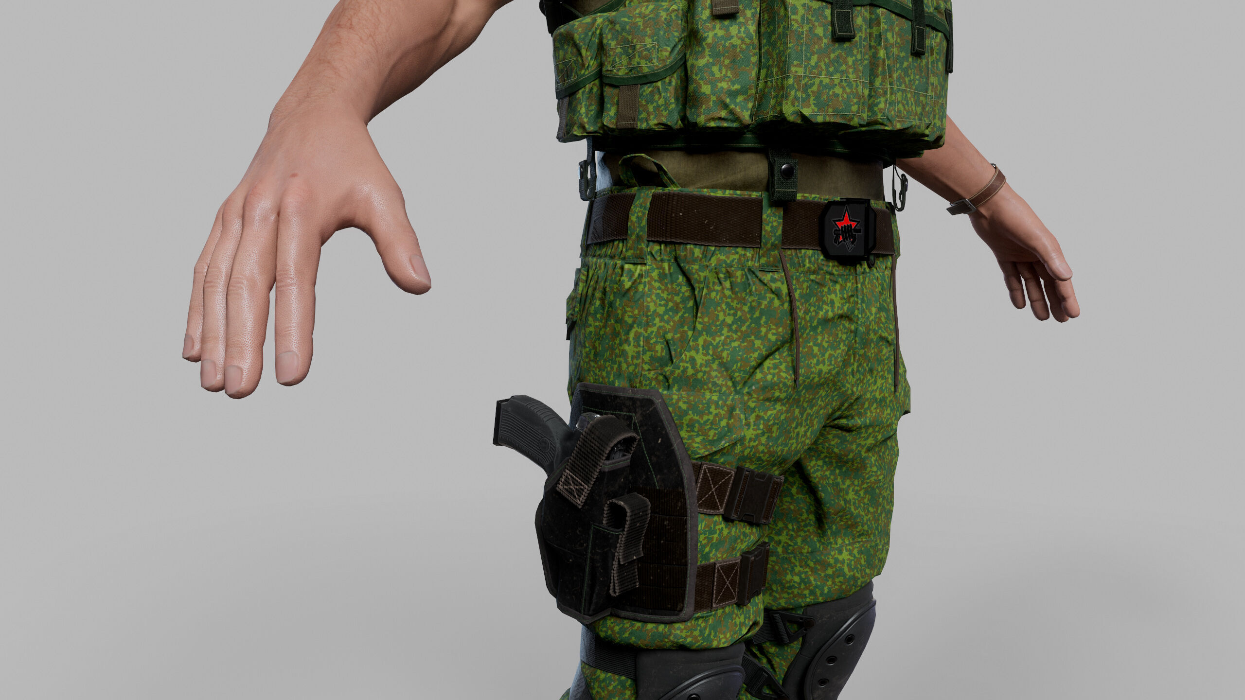 Modern Russian Soldier Low-poly 3D model_20