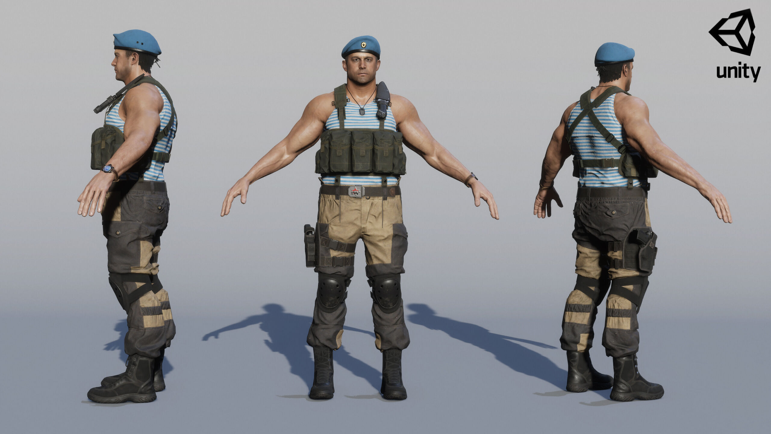 Modern Russian Soldier Low-poly 3D model_34