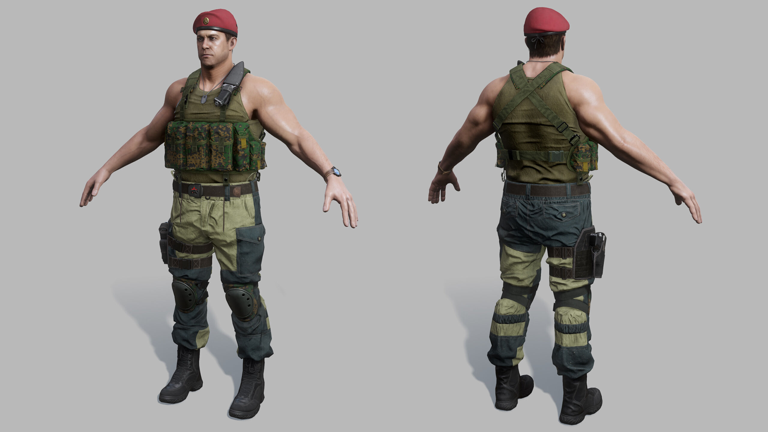 Modern Russian Soldier Low-poly 3D model_32