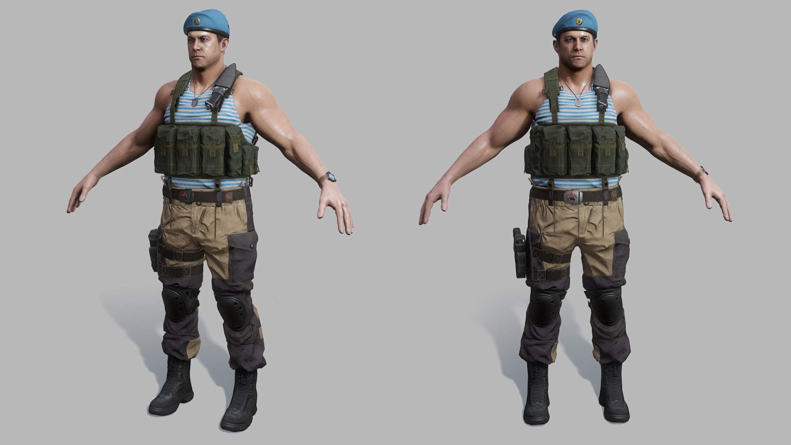 Modern Russian Soldier Low-poly 3D model_26