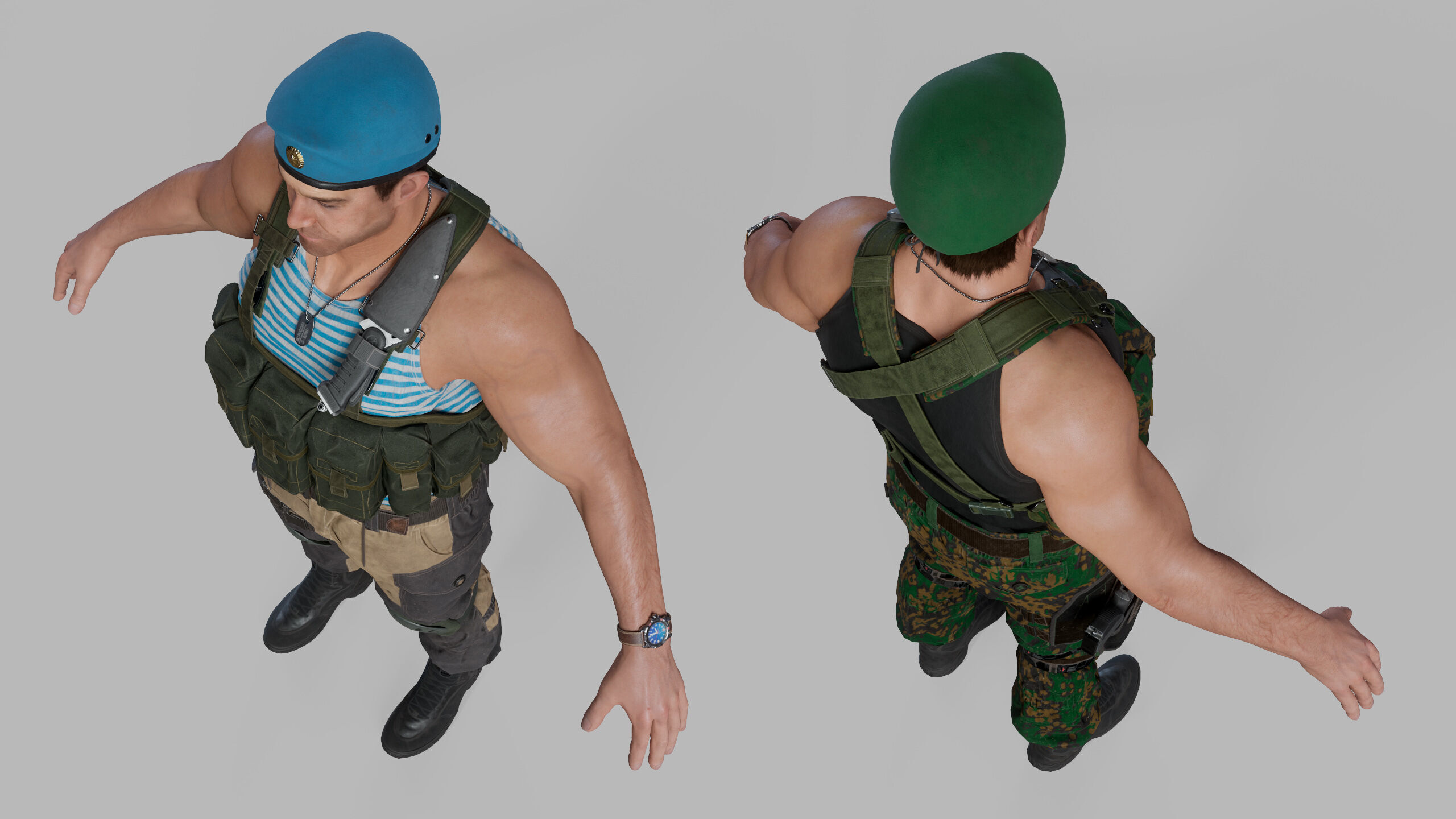 Modern Russian Soldier Low-poly 3D model_24
