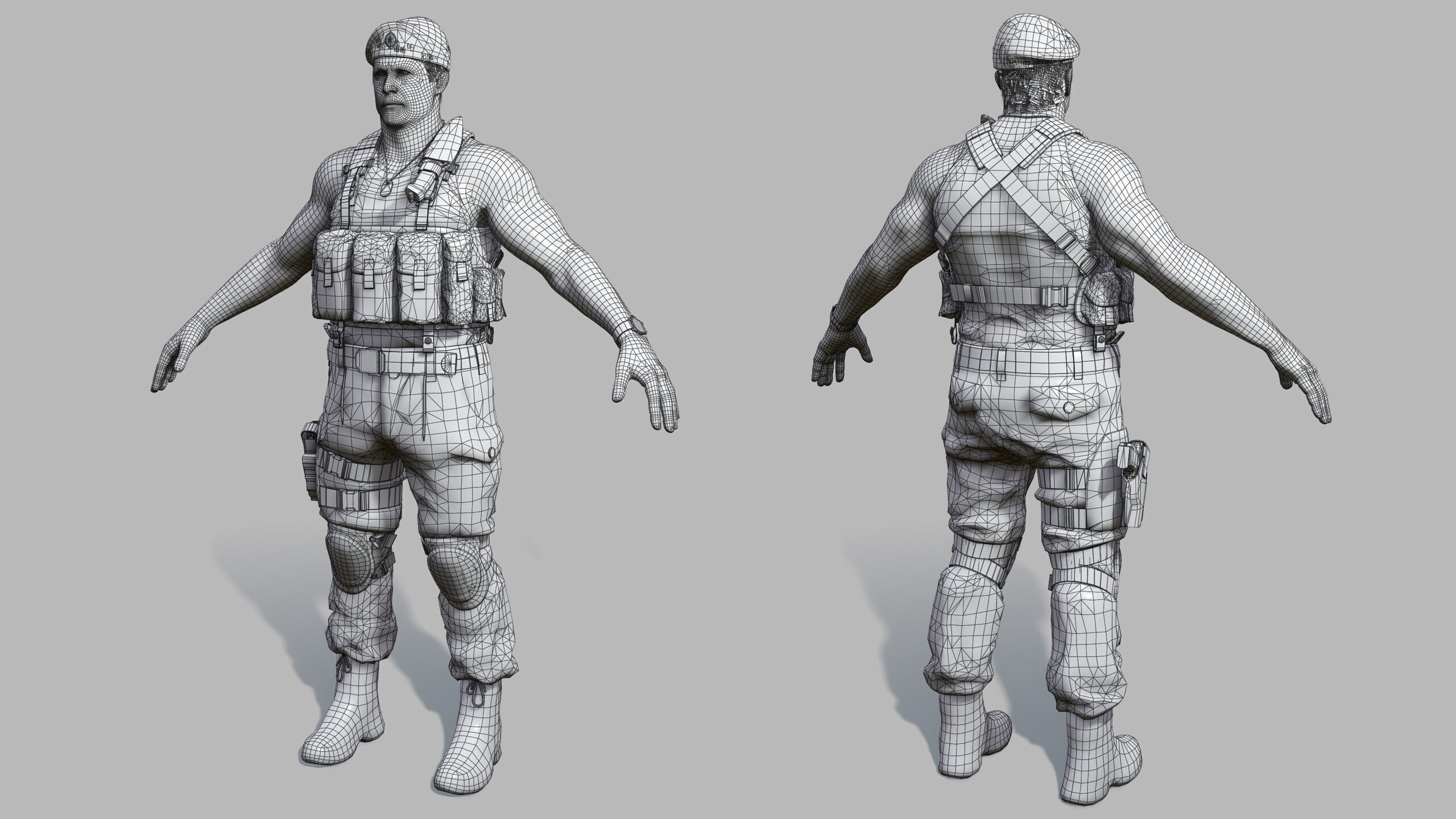 Modern Russian Soldier Low-poly 3D model_37