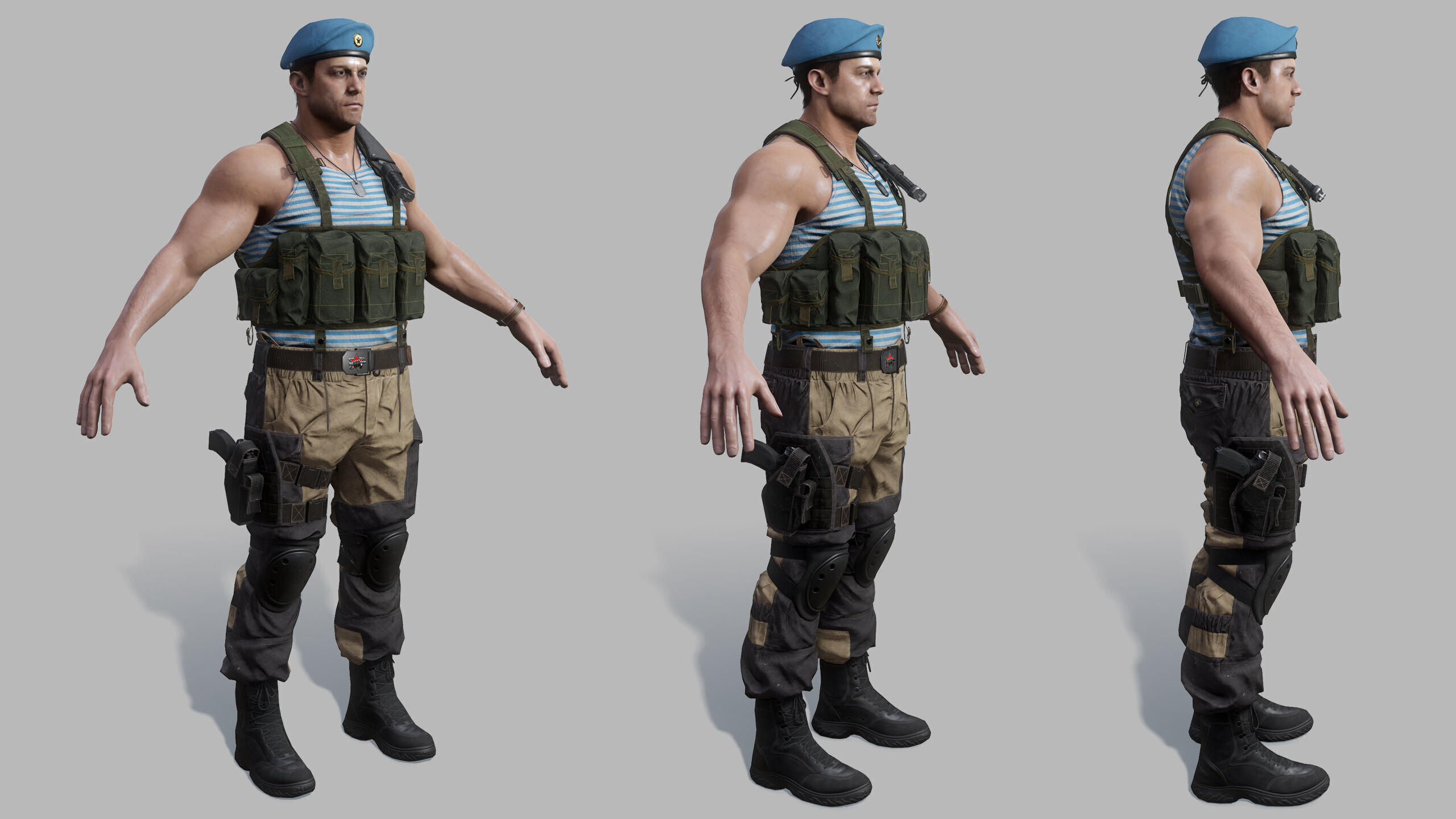 Modern Russian Soldier Low-poly 3D model_27