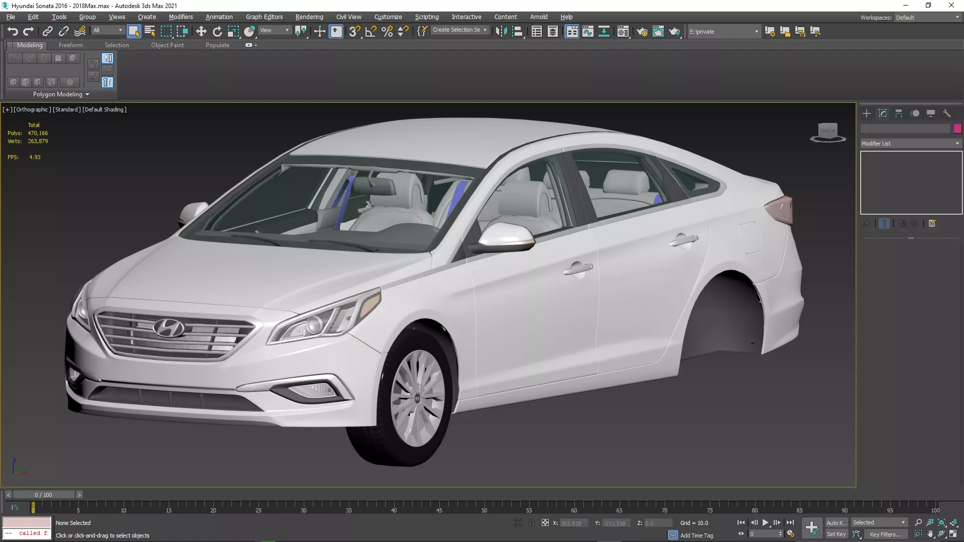 Hyundai Sonata 2016 -2017 with engine and bumpers support Free low-poly 3D model