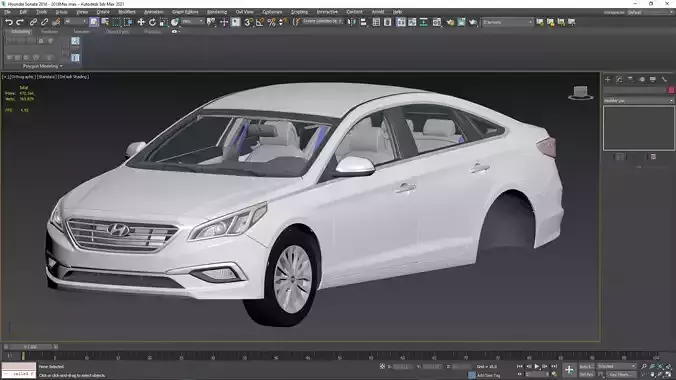 Hyundai Sonata 2016 -2017 with engine and bumpers support Free low-poly 3D model