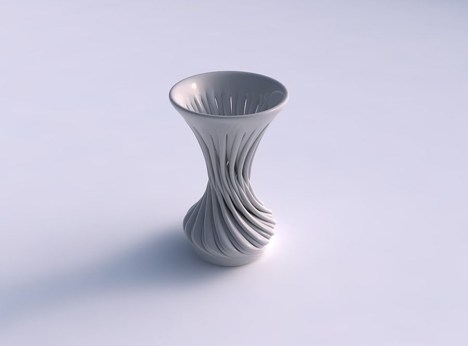 Vase hourglass twisted with muscle structure wide middle