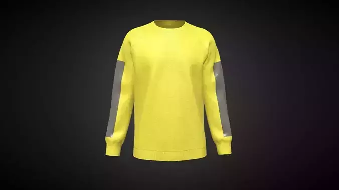 Mens Yellow Sweatshirt V2 In Low Poly