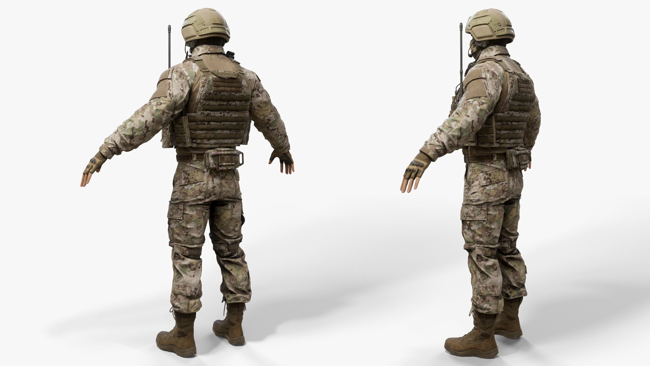 Modern US Soldier Low-poly 3D model_8