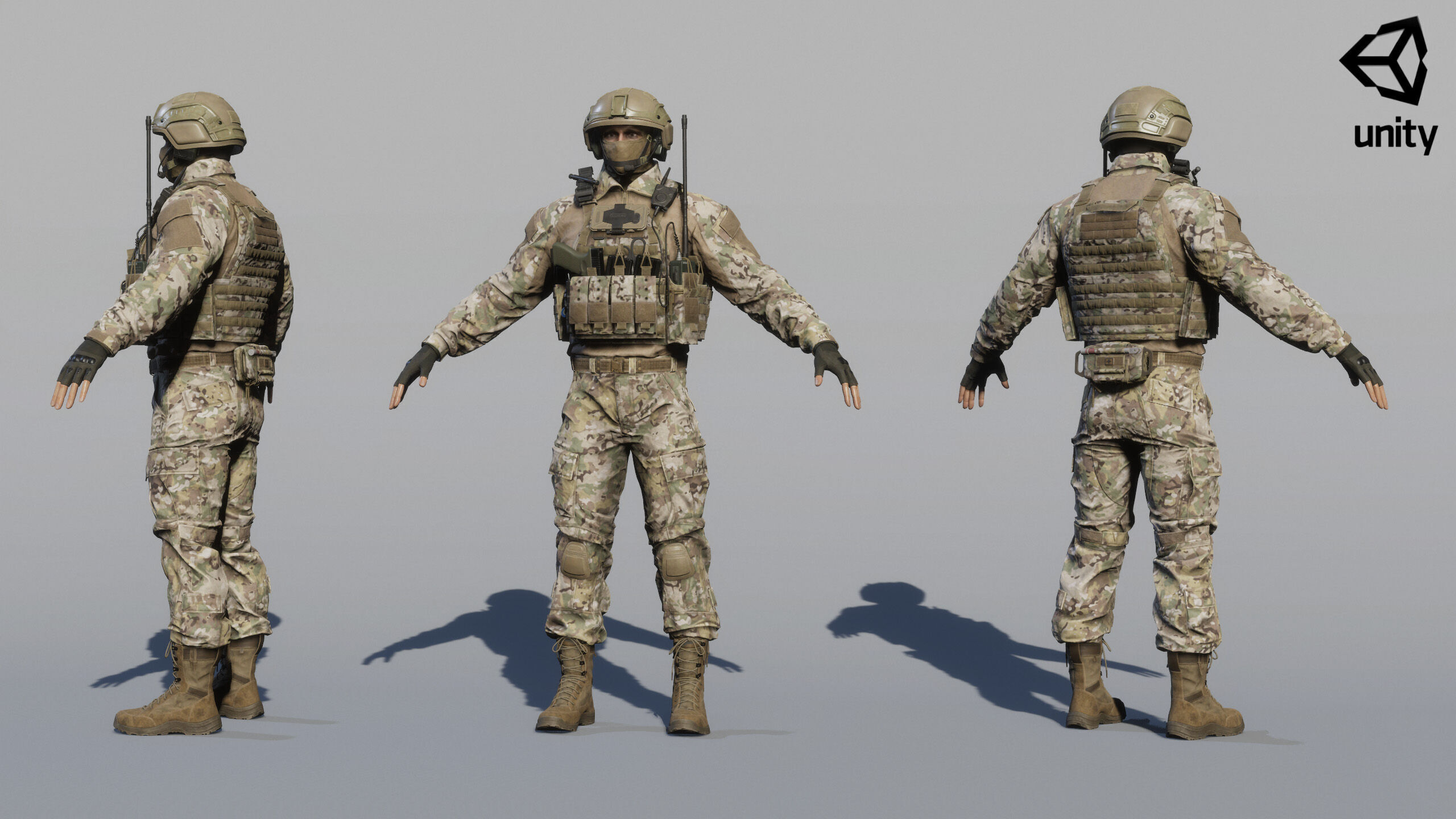 Modern US Soldier Low-poly 3D model_15