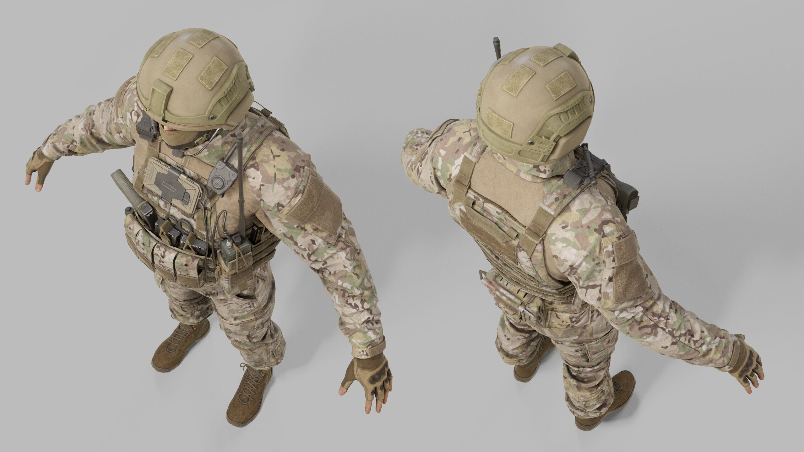 Modern US Soldier Low-poly 3D model_38