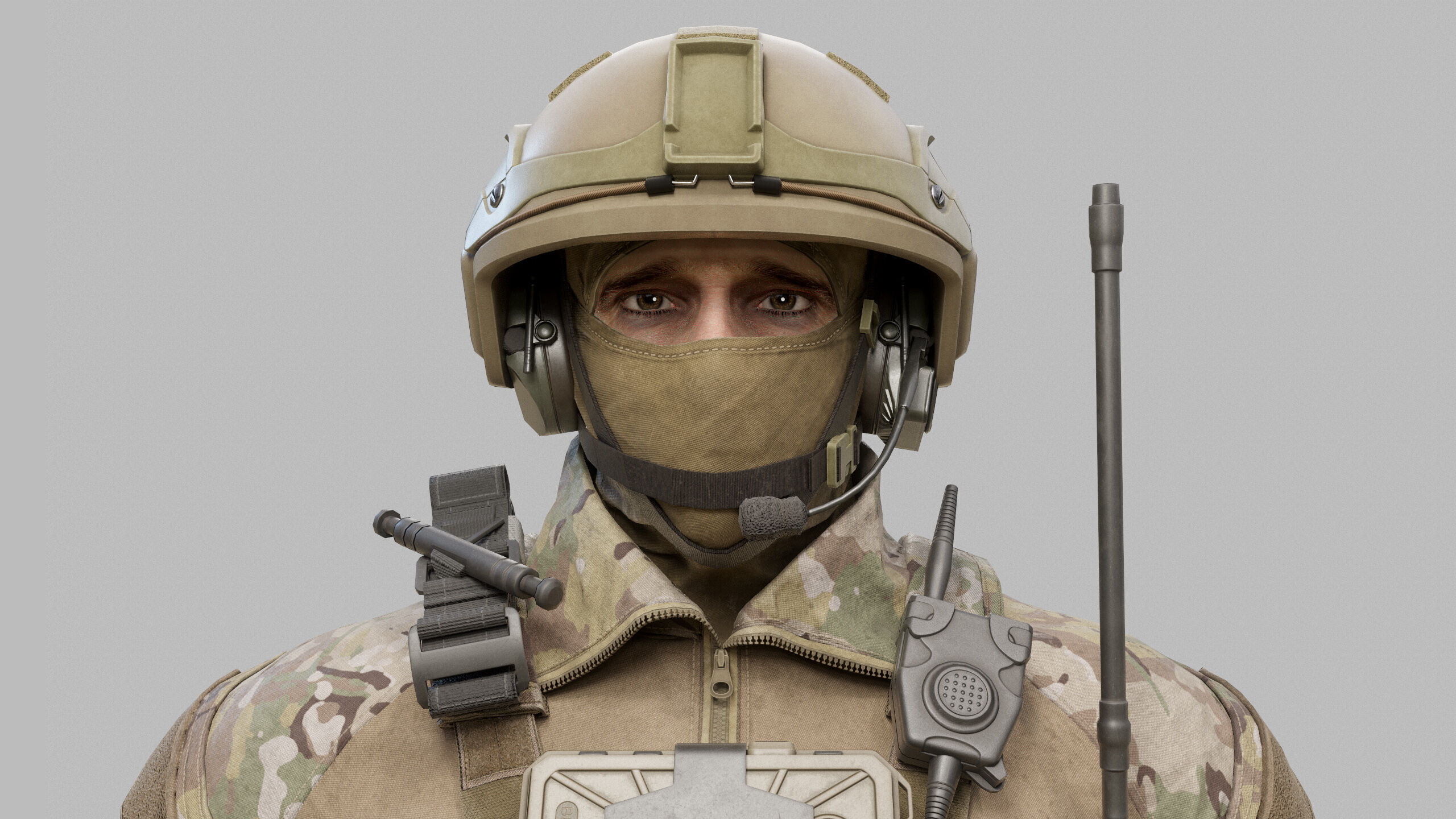 Modern US Soldier Low-poly 3D model_25