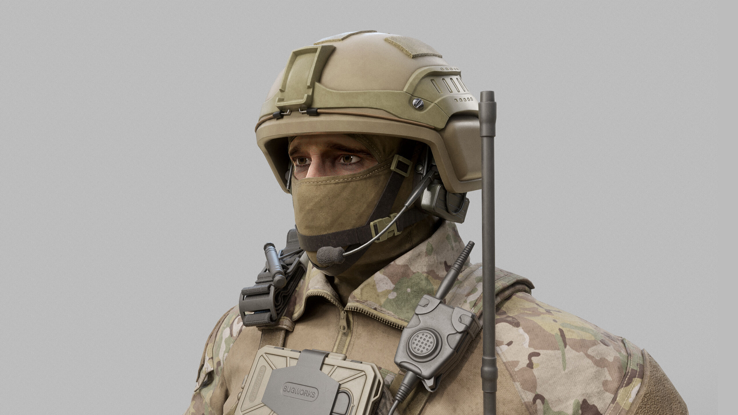 Modern US Soldier Low-poly 3D model_24